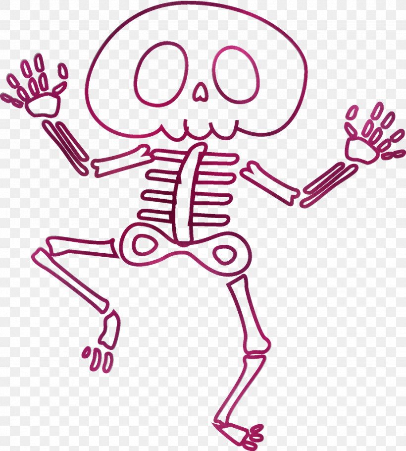 Skeleton Halloween Skeletons, PNG, 924x1026px, Skeleton, Coloring Book, Halloween, Line Art, Magenta Download Free