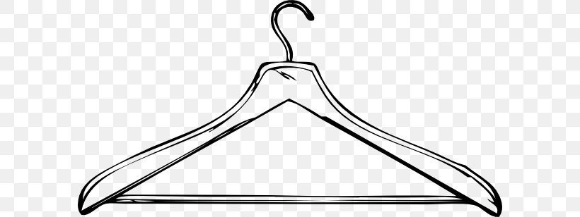 Clothes Hanger Coloring Book Clothing Clip Art, PNG, 600x308px, Clothes Hanger, Black And White, Body Jewelry, Clothing, Coat Download Free