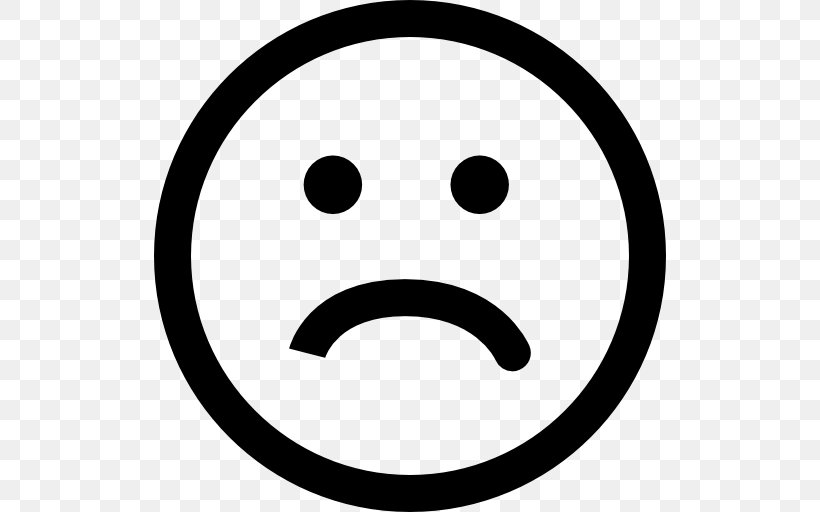 Smiley Sadness Emoticon Clip Art, PNG, 512x512px, Smiley, Area, Black And White, Emoticon, Emotion Download Free