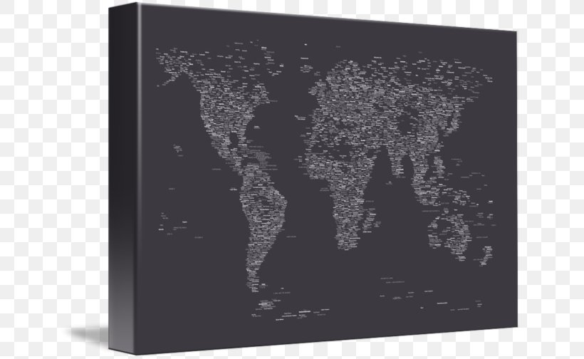 Gallery Wrap Art Canvas Print World Map, PNG, 650x504px, Gallery Wrap, Acrylic Paint, Art, Atlas, Black Download Free