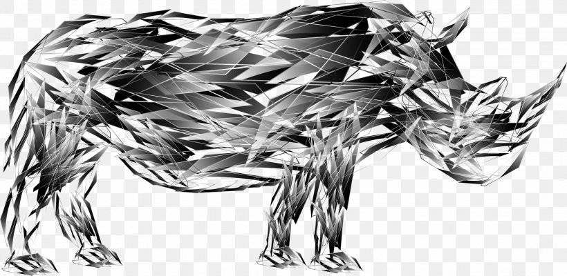 Rhinoceros 3D Euclidean Vector, PNG, 2143x1047px, Rhinoceros, Animal, Black And White, Drawing, Euclidean Distance Download Free