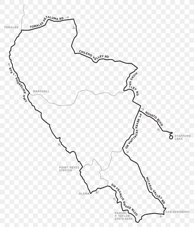 The Jensie Gran Fondo Map Changes Nicasio Valley Road Pattern, PNG, 1545x1804px, Map, Animal, Area, Author, Black And White Download Free