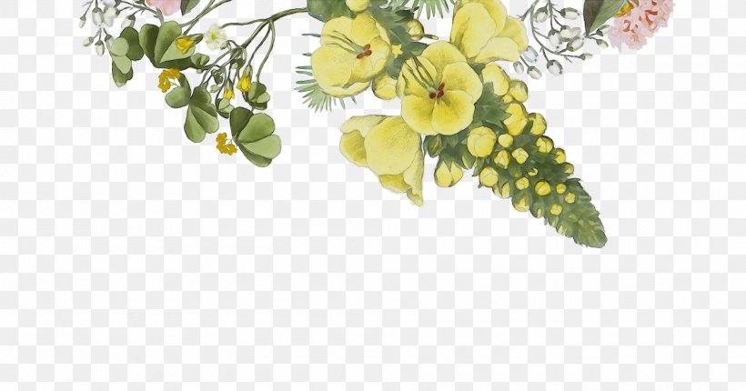 Flower Plant Branch Yellow Leaf, PNG, 2000x1049px, Watercolor, Branch, Flower, Leaf, Paint Download Free