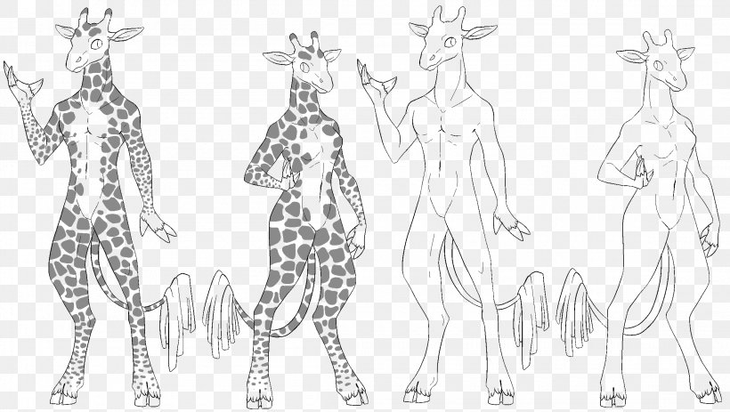 Giraffe Sketch Art Drawing Illustration, PNG, 2300x1300px, Watercolor, Cartoon, Flower, Frame, Heart Download Free