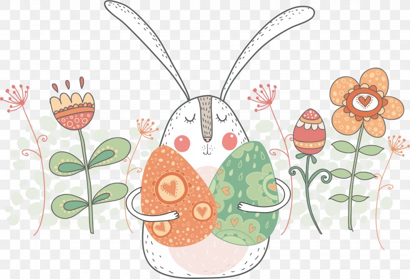 Easter Bunny Resurrection Of Jesus Illustration, PNG, 2046x1397px, Watercolor, Cartoon, Flower, Frame, Heart Download Free