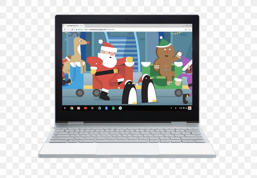 Google Pixelbook Santa Claus Google Maps Christmas Day, PNG, 1000x694px, Google Pixelbook, Alphabet Inc, Android, Christmas Day, Chrome Os Download Free