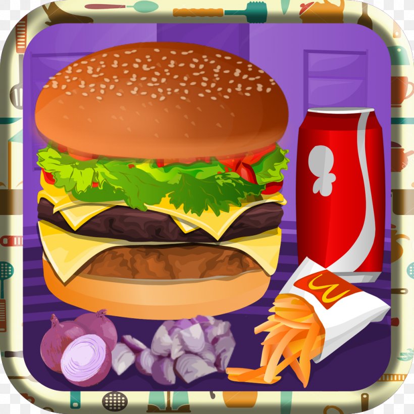 Hamburger Veggie Burger Cheeseburger Fast Food Junk Food, PNG, 1024x1024px, Hamburger, Cheeseburger, Cooking, Cuisine, Dish Download Free