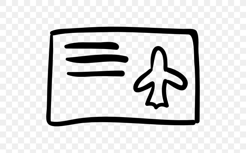 Airplane Flight Airline Ticket Drawing, PNG, 512x512px, Airplane, Air Transportation, Airline Ticket, Area, Black And White Download Free