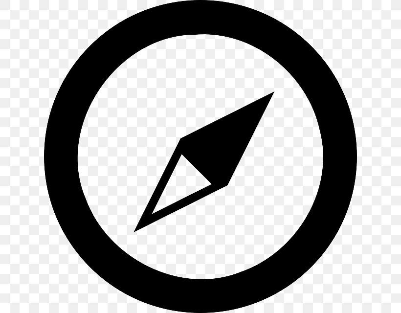 Compass Symbol North Clip Art, PNG, 640x640px, Compass, Area, Black, Black And White, Brand Download Free