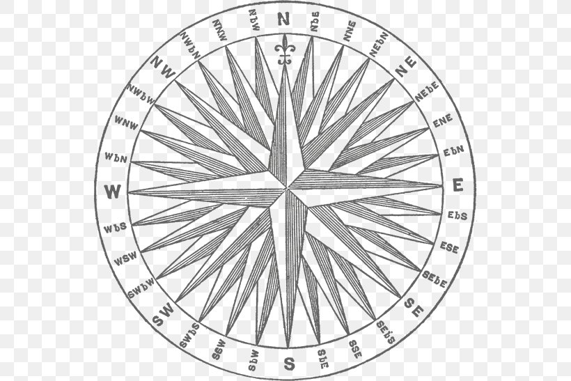 Compass Rose Vintage Clothing Wall Decal, PNG, 550x547px, Compass, Antique, Area, Black And White, Business Cards Download Free