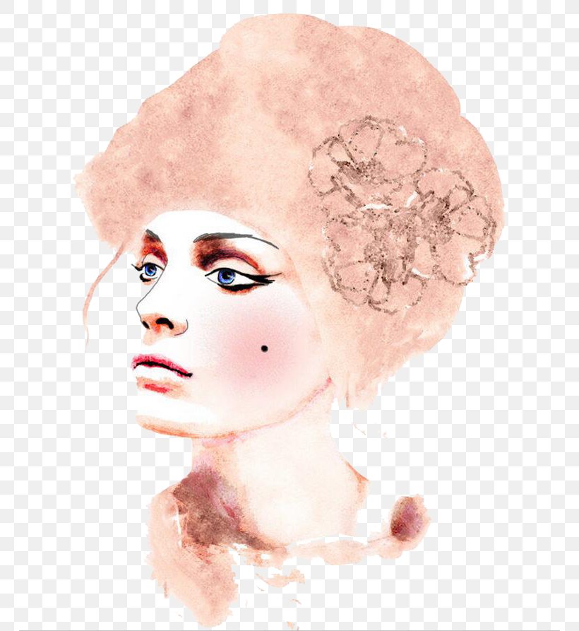 Fashion Illustration Watercolor Painting Portrait Illustration, PNG, 766x893px, Watercolor, Cartoon, Flower, Frame, Heart Download Free