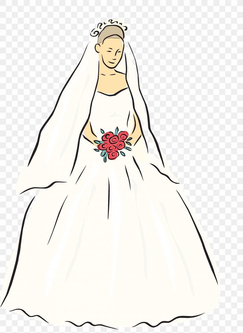 Wedding Dress Woman Clip Art, PNG, 2189x3000px, Wedding Dress, Bridal Accessory, Bridal Clothing, Bridal Party Dress, Bridal Veil Download Free