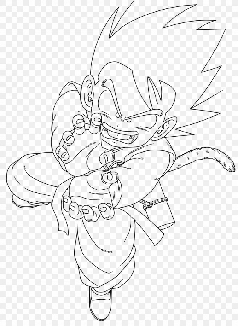 Goku Line Art Gohan Drawing Saiyan, PNG, 900x1230px, Watercolor, Cartoon, Flower, Frame, Heart Download Free