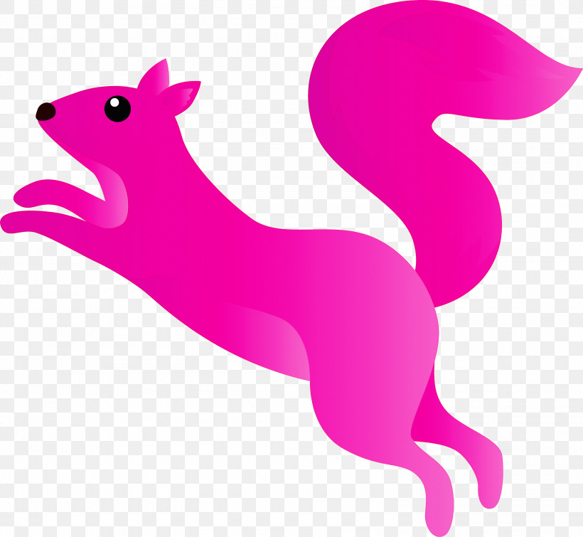 Pink Squirrel Magenta Tail Animal Figure, PNG, 3000x2763px, Watercolor Squirrel, Animal Figure, Magenta, Pink, Squirrel Download Free