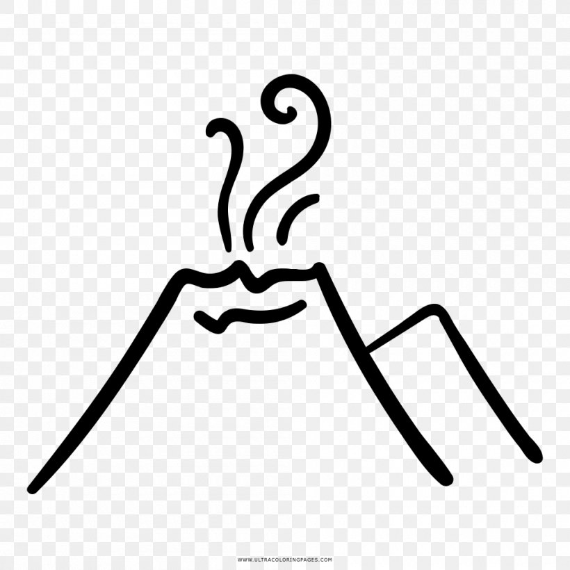 Volcano Drawing Coloring Book Eldgos, PNG, 1000x1000px, Volcano, Area, Ausmalbild, Black And White, Color Download Free
