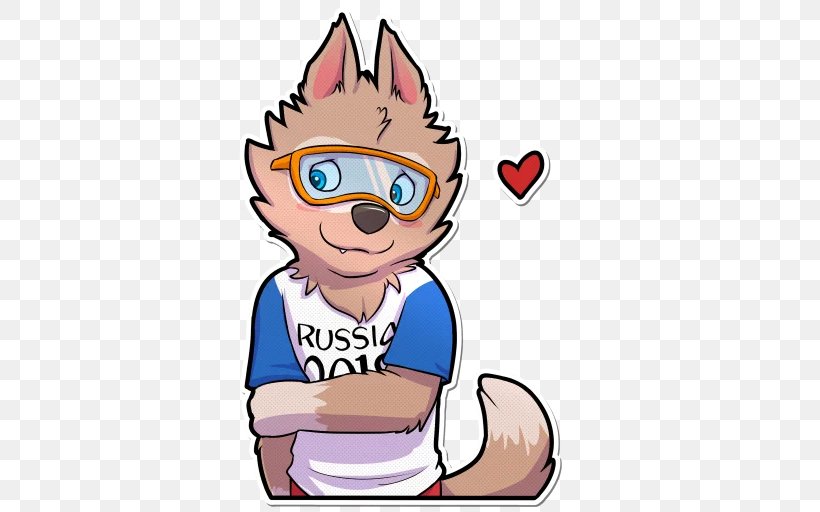 2018 FIFA World Cup Zabivaka Russia Mascot Sticker, PNG, 512x512px, Watercolor, Cartoon, Flower, Frame, Heart Download Free