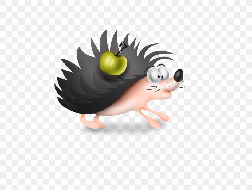 Hedgehog Cartoon Illustration, PNG, 2720x2048px, Hedgehog, Animal, Animation, Apple, Beak Download Free