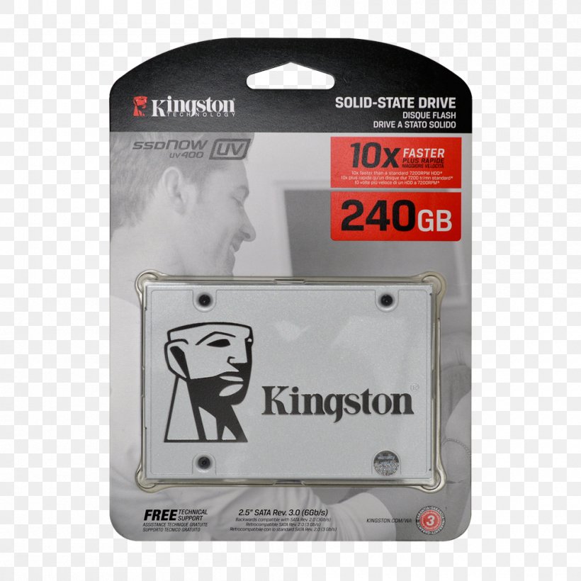 Solid-state Drive Kingston SSDNow UV400 Kingston Technology Serial ATA Hard Drives, PNG, 1000x1000px, Solidstate Drive, Brand, Computer, Computer Data Storage, Computer Hardware Download Free