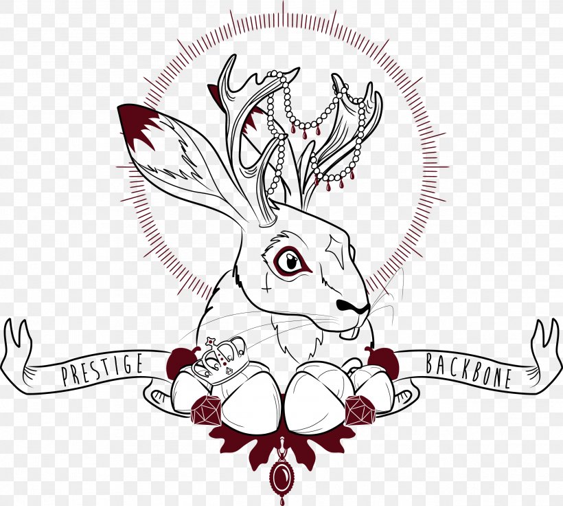 Rabbit Hare Jackalope Clip Art, PNG, 2528x2271px, Watercolor, Cartoon, Flower, Frame, Heart Download Free