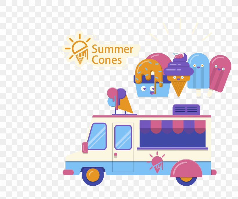 Ice Cream Van Cartoon, PNG, 1285x1076px, Ice Cream, Animation, Area, Car, Cartoon Download Free