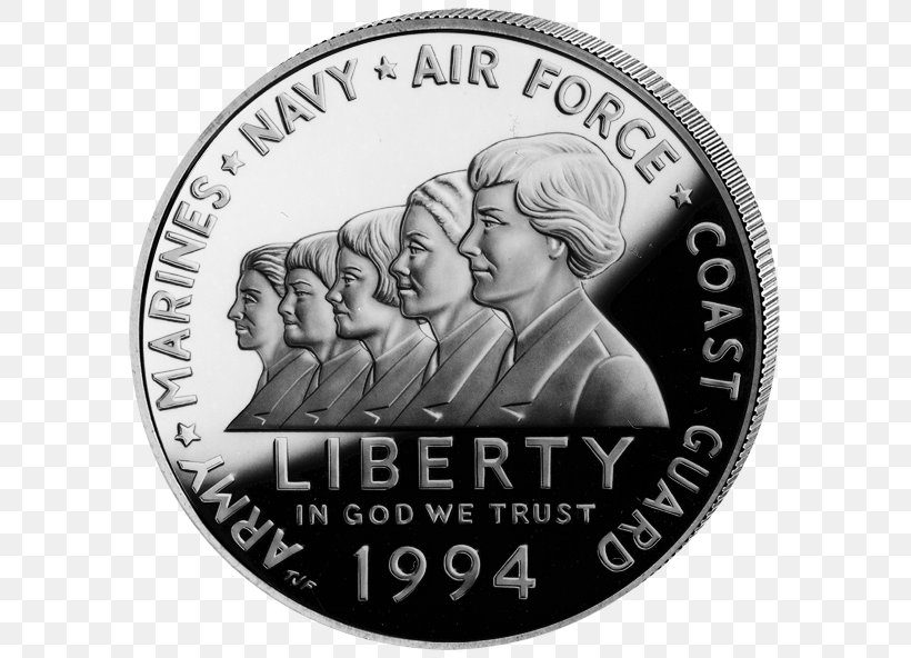 Dollar Coin Women In Military Service For America Memorial United States, PNG, 600x592px, Coin, Black And White, Commemorative Coin, Currency, Dollar Coin Download Free