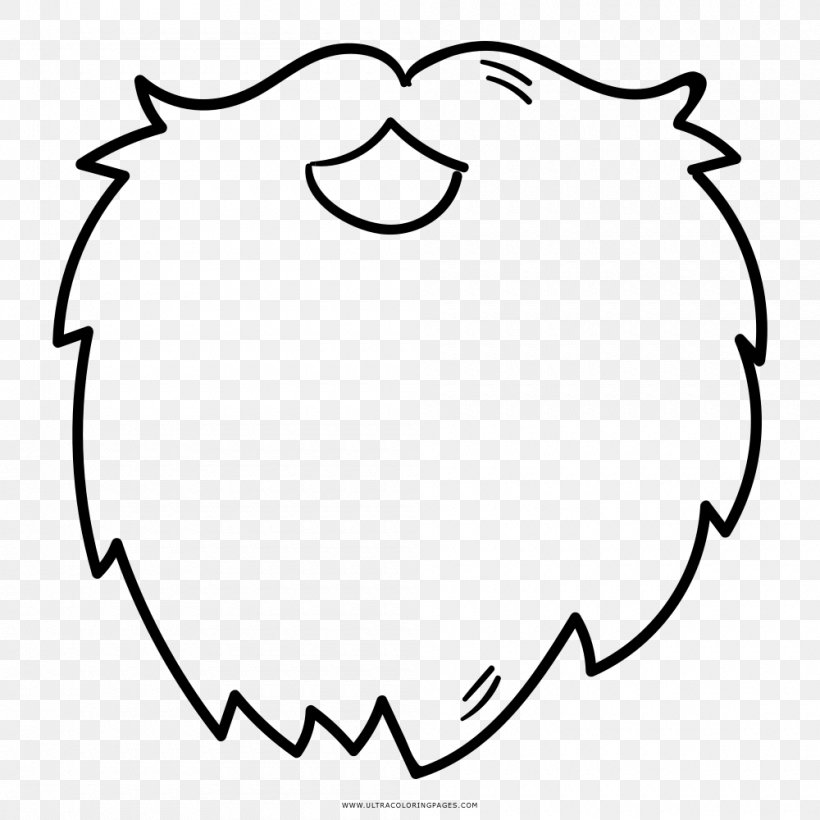 Black And White Coloring Book Drawing Beard, PNG, 1000x1000px, Watercolor, Cartoon, Flower, Frame, Heart Download Free