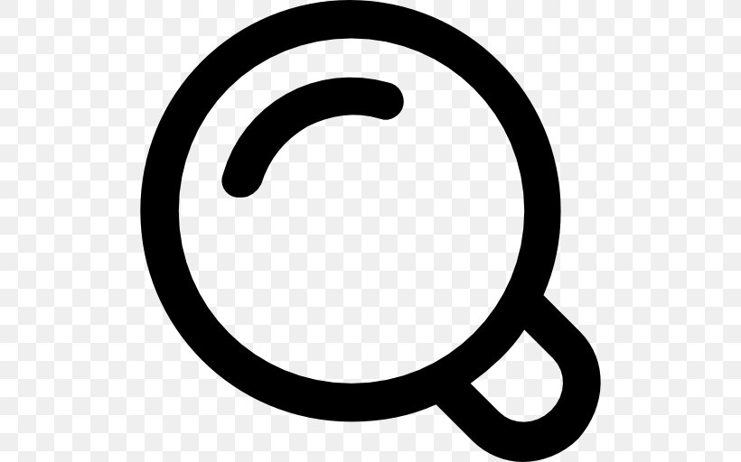 Download Clip Art, PNG, 512x512px, Magnifying Glass, Alone, Area, Black And White, Symbol Download Free