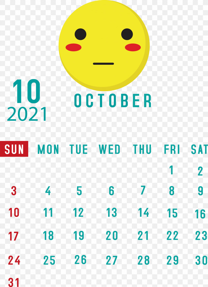 October 2021 Printable Calendar October 2021 Calendar, PNG, 2176x3000px, October 2021 Printable Calendar, August, Behavior, Calendar, Emoticon Download Free