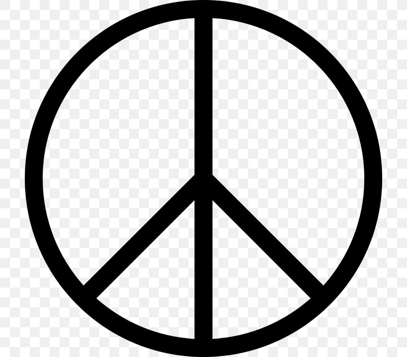 Peace Symbols Campaign For Nuclear Disarmament Clip Art, PNG, 720x720px, Peace Symbols, Area, Black And White, Campaign For Nuclear Disarmament, Gerald Holtom Download Free