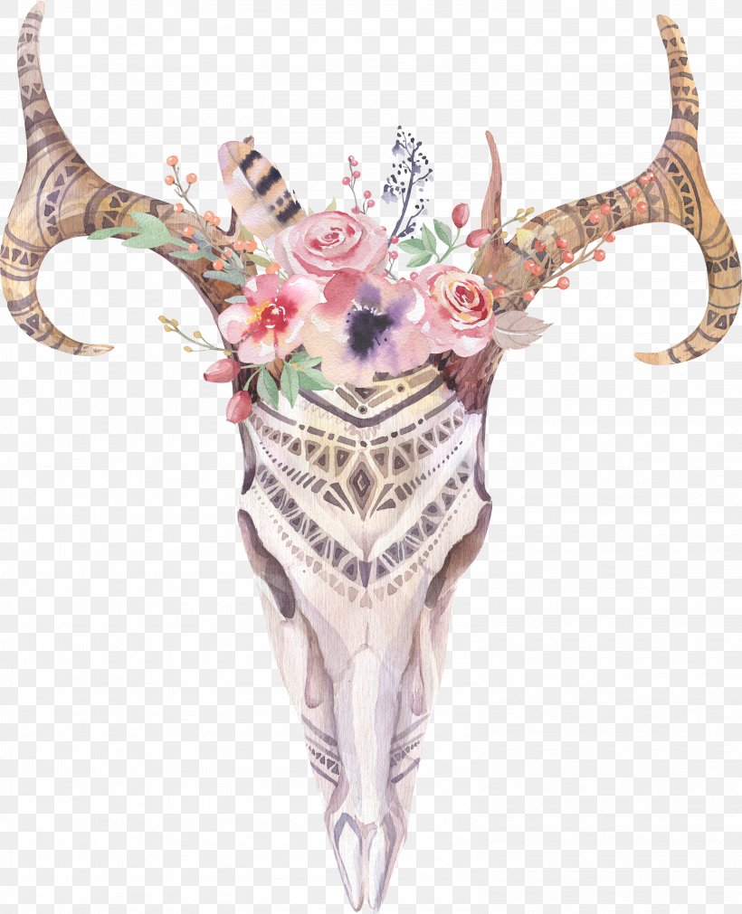Deer Stock Photography Antler Skull, PNG, 3181x3924px, Watercolor, Cartoon, Flower, Frame, Heart Download Free