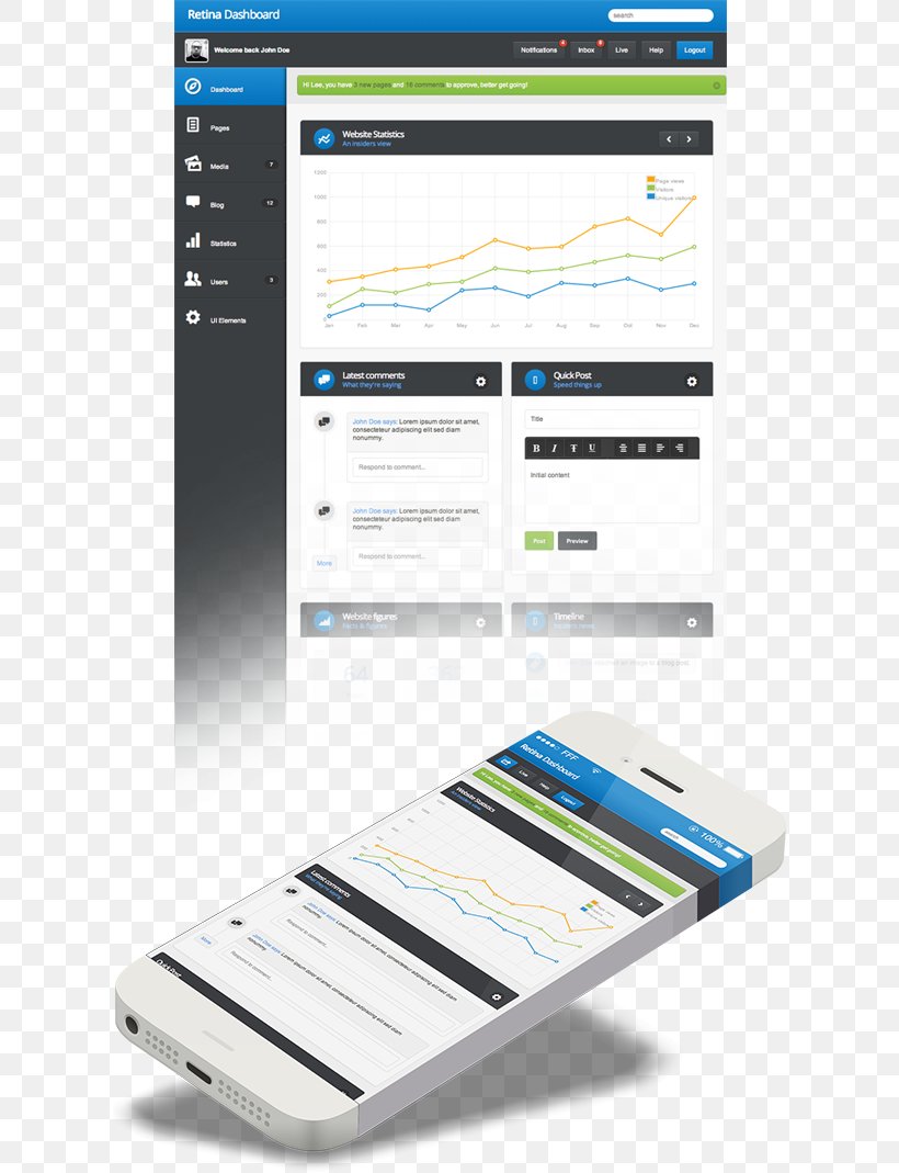 Content Management System User Interface Template Dashboard Plug-in, PNG, 614x1069px, Content Management System, Addon, Brand, Content Management, Dashboard Download Free