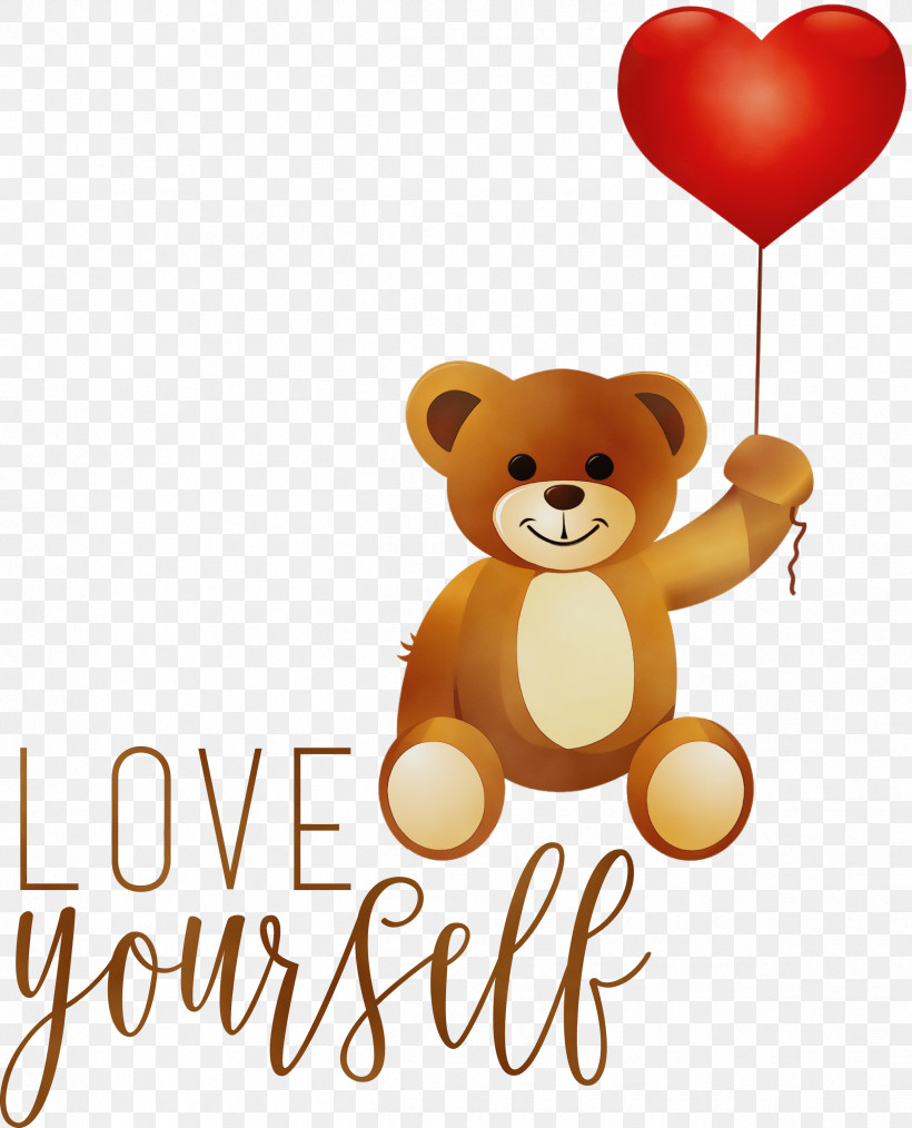Teddy Bear, PNG, 2425x3000px, Love Yourself, Balloon, Bears, Cuteness, Heart Download Free