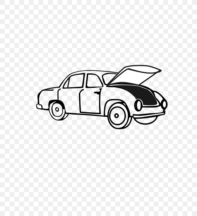 Compact Car Trunk Clip Art, PNG, 637x900px, Car, Area, Automotive Design, Black And White, Compact Car Download Free