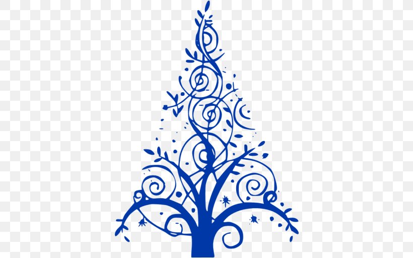 Christmas Tree Blue Clip Art, PNG, 512x512px, Christmas Tree, Advent, Black And White, Blue, Branch Download Free