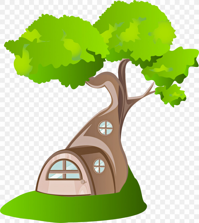 Green Tree Leaf Plant Cartoon, PNG, 2683x3000px, Green, Cartoon, Flowerpot, Houseplant, Leaf Download Free