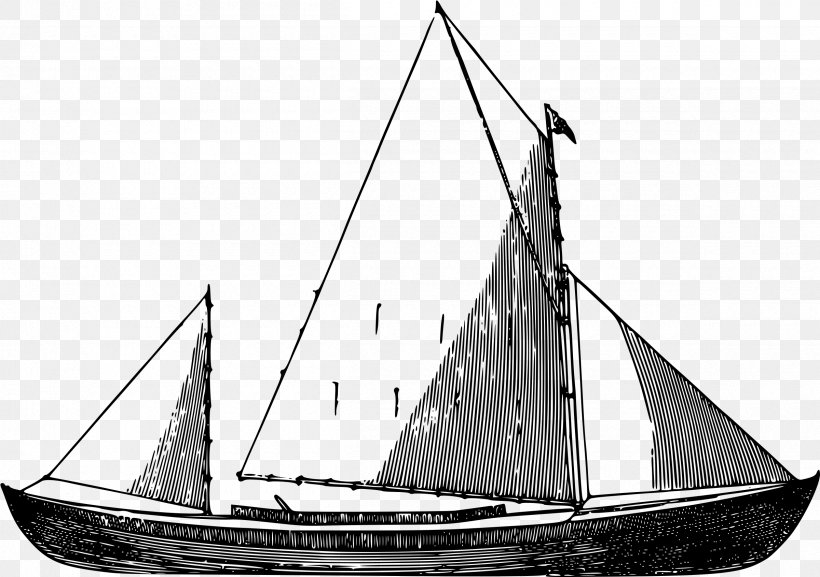 Sail Brigantine Boat Drawing Sloop, PNG, 2400x1691px, Sail, Baltimore Clipper, Barque, Barquentine, Black And White Download Free