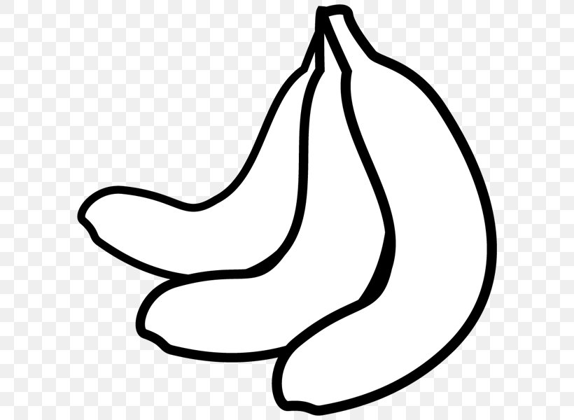 Black And White Monochrome Painting Fruit Banana Clip Art, PNG, 600x600px, Black And White, Artwork, Banana, Black, Book Illustration Download Free