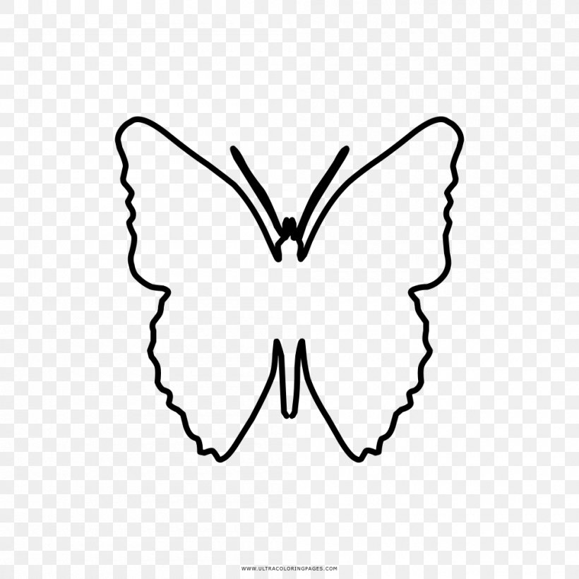 Monarch Butterfly Black And White Drawing Coloring Book, PNG, 1000x1000px, Watercolor, Cartoon, Flower, Frame, Heart Download Free