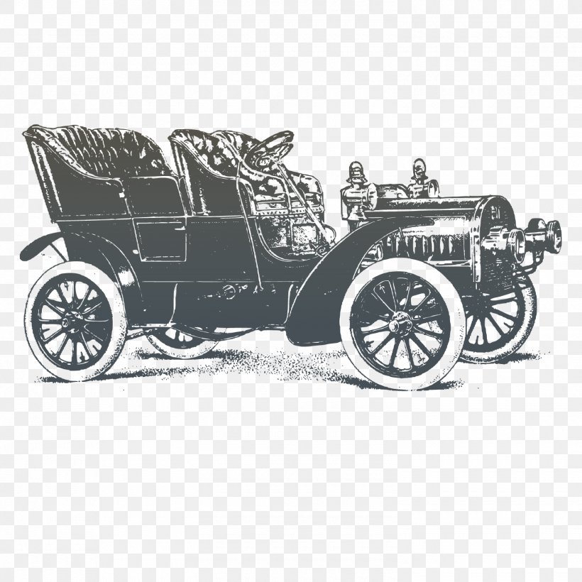 Vintage Car, PNG, 1500x1501px, Car, Antique Car, Automotive Design, Black And White, Brand Download Free