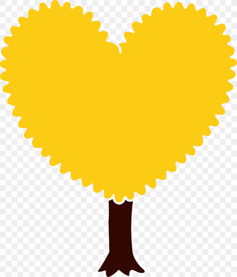 Heart Yellow Love Heart, PNG, 2573x3000px, Cartoon Tree, Abstract Tree, Heart, Love, Tree Clipart Download Free