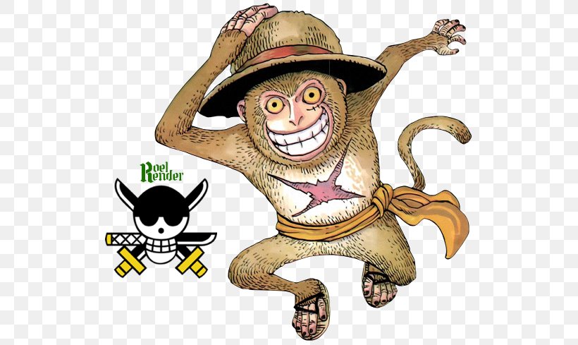 Monkey D. Luffy Edward Newgate Ape Roronoa Zoro One Piece, PNG, 533x489px, Monkey  D Luffy, Animal,