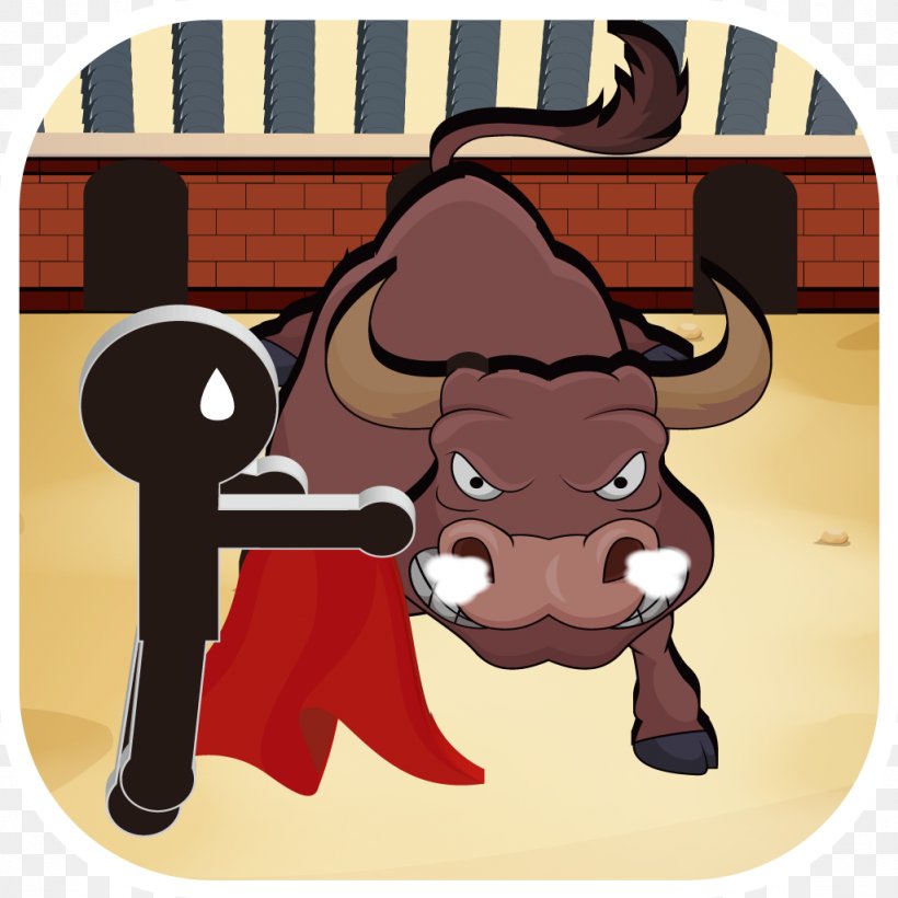 Bull Cattle Ox Cartoon, PNG, 1024x1024px, Bull, Brown, Cartoon, Cattle, Cattle Like Mammal Download Free