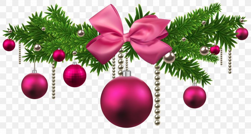 Pink Christmas Balls Decoration Clipart, PNG, 6085x3252px, Royal Christmas Message, Branch, Christmas, Christmas Card, Christmas Decoration Download Free