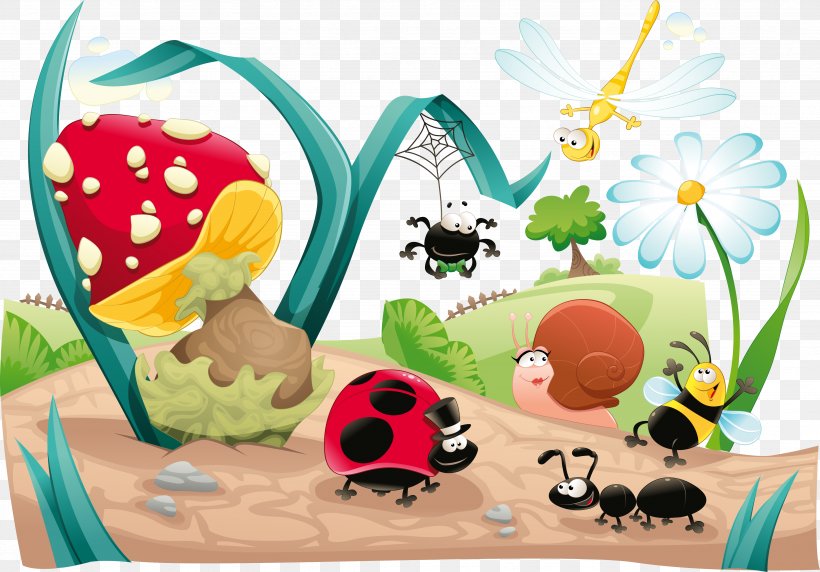 Insect Bee Cartoon Illustration, PNG, 4731x3305px, Insect, Art, Bee, Cartoon, Food Download Free