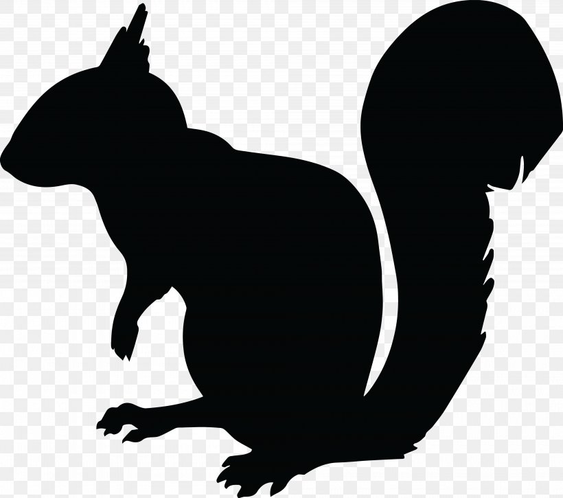 Squirrel Chipmunk Silhouette Clip Art, PNG, 4000x3540px, Squirrel, Black And White, Carnivoran, Cat, Cat Like Mammal Download Free