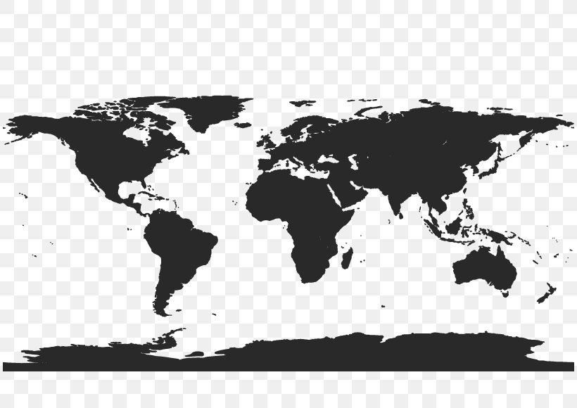 World Map Globe Vector Graphics, PNG, 812x580px, World, Atlas, Black, Black And White, Blank Map Download Free
