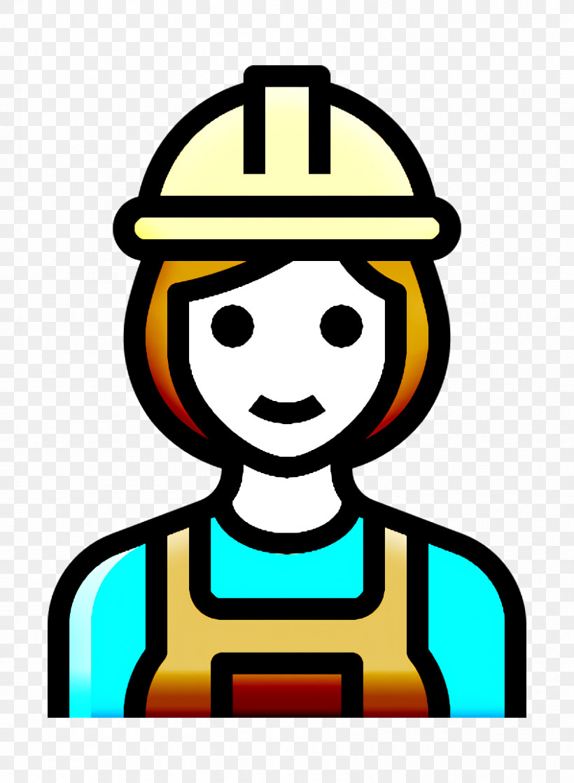 Occupation Woman Icon Builder Icon, PNG, 844x1152px, Occupation Woman Icon, Builder Icon, Headgear, Line, Smile Download Free