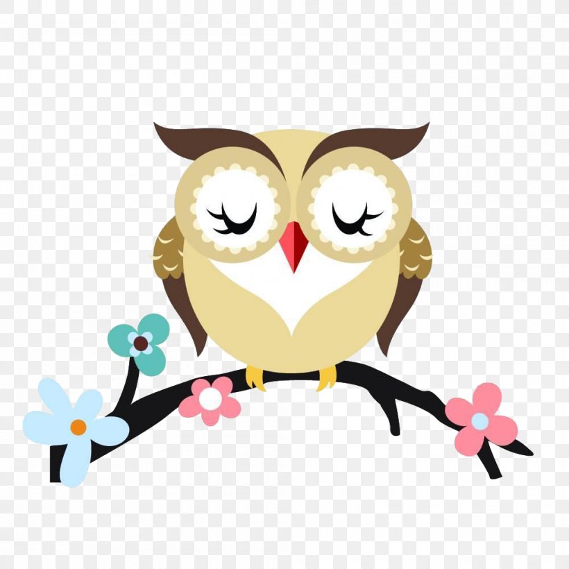 Owl Cartoon Branch Royalty-free, PNG, 1000x1000px, Owl, Beak, Bird, Bird Of Prey, Branch Download Free