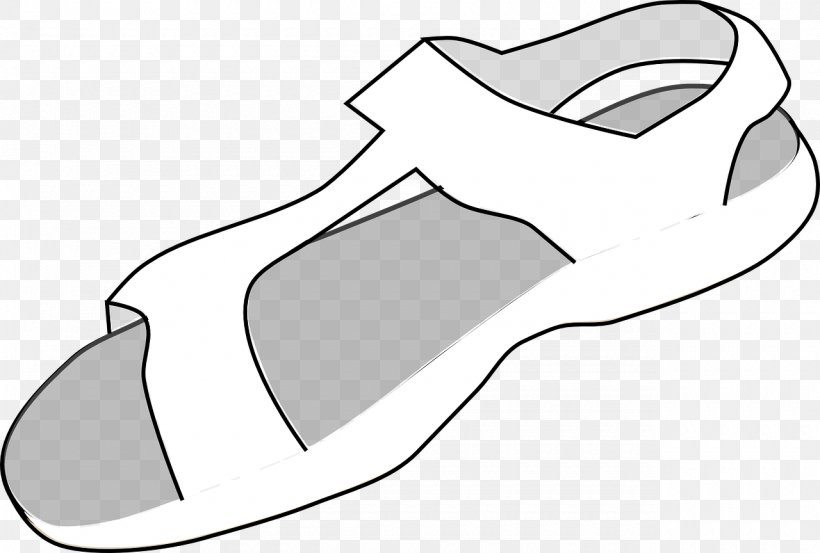 Sandal Cartoon Flip-flops Shoe Clip Art, PNG, 1280x864px, Sandal, Area, Artwork, Black, Black And White Download Free