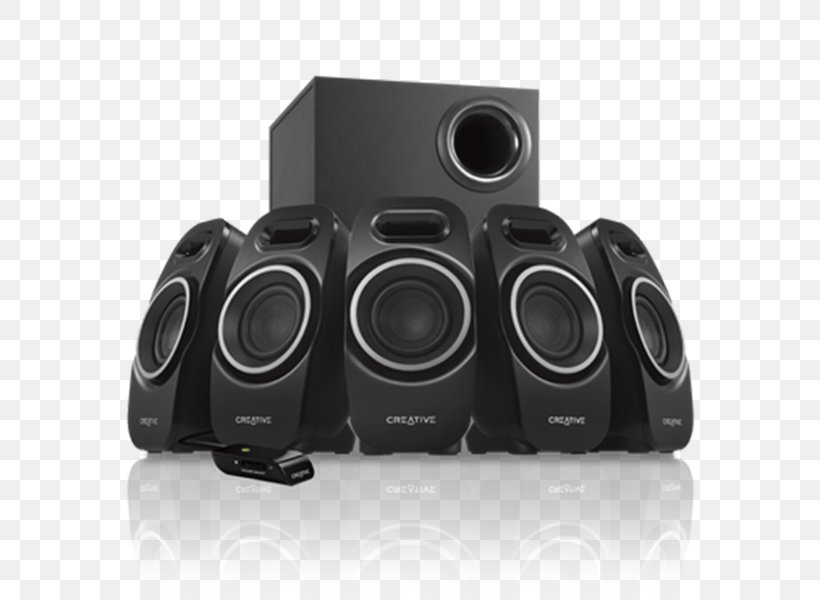 5.1 Surround Sound Loudspeaker Creative Technology, PNG, 600x600px, 51 Surround Sound, Audio, Audio Equipment, Car Subwoofer, Computer Download Free
